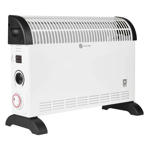 Convector Heater Electric 24hr Timer 3 Heat Settings 2kw White 203847