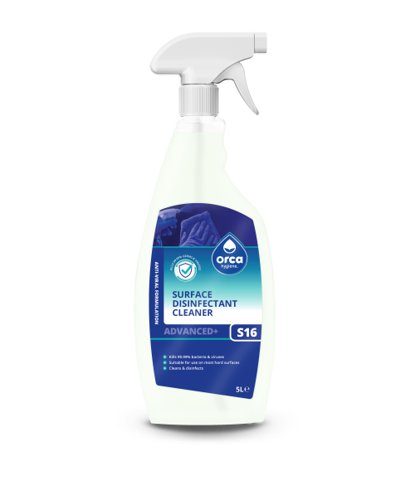 ORCA Advanced+ Surface Disinfectant Cleaner 750ml Trigger Spray S16 T75