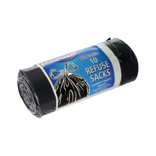 Safewrap Tie Handle Refuse Sacks on a Roll Black [Pack 40] 0447