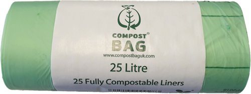 Compostable 25 Litre Refuse Liners Corn Starch 580x600mm BB8/25L [Roll of 25]