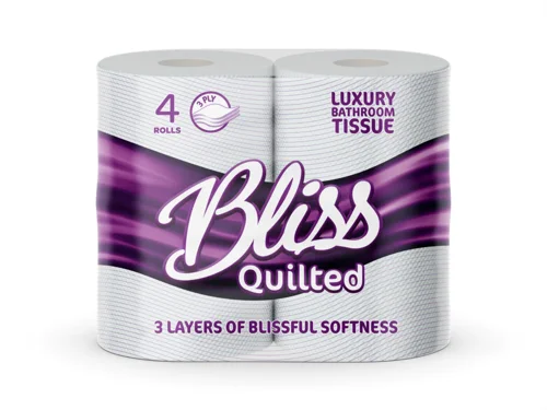 Bliss Toilet Roll 3 Ply Quilted White (Approx 175 Sheets) 1102130 [Pack 40]