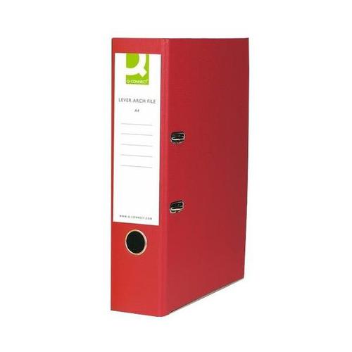 Q-Connect Polypropylene 70mm Red Lever Arch Foolscap File [Pack 10]