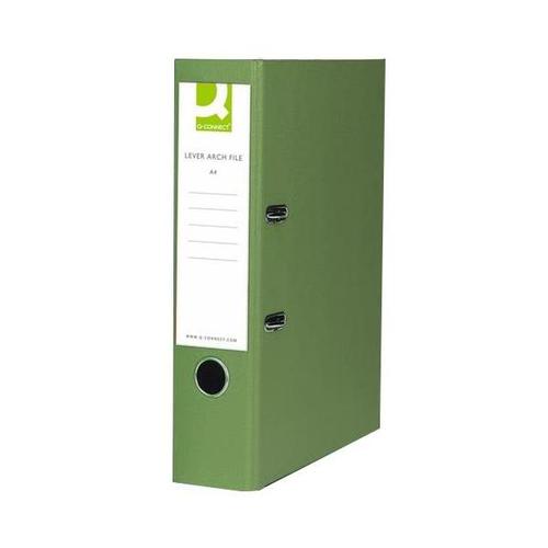 Q-Connect Polypropylene 70mm Green Lever Arch Foolscap File [Pack 10]