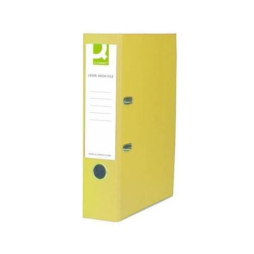 Q-Connect Polypropylene 70mm Yellow Lever Arch Foolscap File [Pack 10]