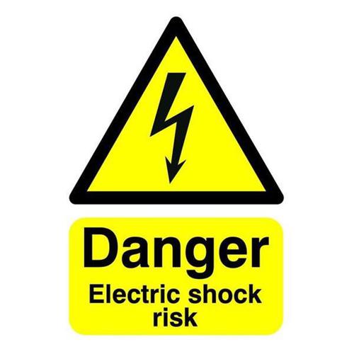 Safety Sign Danger Electric Shock Risk A5 Self-Adhesive HA10751S