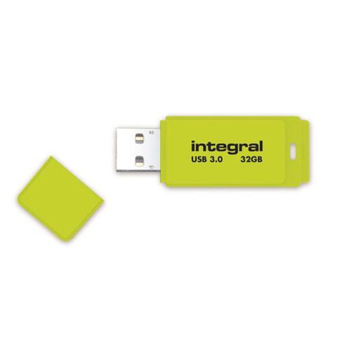 Integral Neon 32GB USB 3.0 Flash Drive Yellow INFD32GBNEONYL3.0