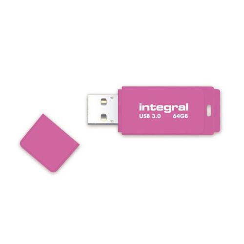 Integral Neon 64GB USB 3.0 Flash Drive Pink