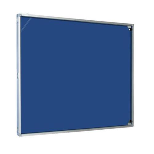 Tamperproof Lockable Felt Noticeboard 1-door Landscape Blue 1200x900 LPGF1AB4LBLU