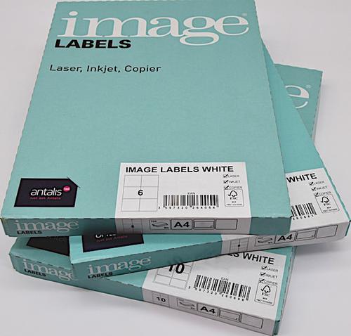 Image Premium Die Cut S/A Labels 1TV White 199.6x289.1mm 610832 [100 Labels]