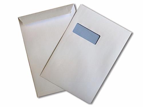 Langstane Envelopes C4 White Window Pocket 120gsm Peel & Seal Window [Box 250] 95044