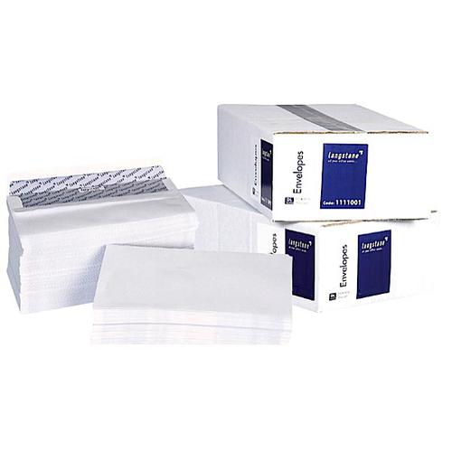 Langstane DL Plain Envelope White Self Seal 90gsm [Box 500]