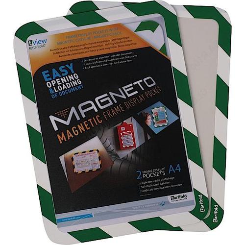 Tarifold Magneto SOLO Safety Line Display Frame A3 Green/White 195075 [Pack 2]