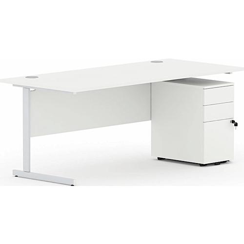 Torasen Aspen Rectangular Desk 1200mm White AS12WH