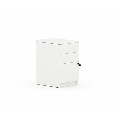 Torasen Three Drawer Desk High Pedestal 600d mm White CONDH6WH