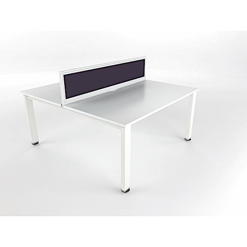 Torasen Freeway 2 Person Back-to-Back Bench (1200w x 1650d) White/Silver Frame (FBCD12-2)