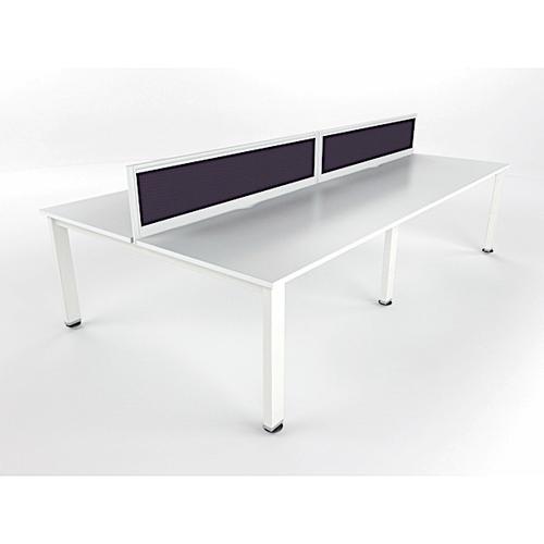 Torasen Freeway 4 Person Back-to-Back Bench (1400/2800w x 1650d) White/Silver Frame (FBCD14-4)