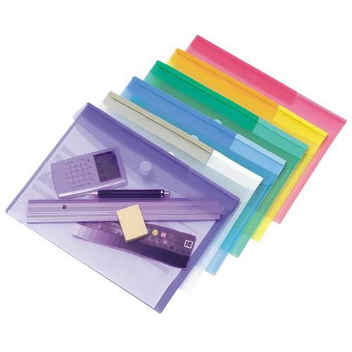 Tarifold Color Envelopes with Velcro Fastening A4 Assorted 510209 [Pack 12]