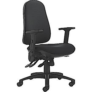 Orthopaedica High Back Task Chair w/ FDA Arms, Lumbar & Seat Slide Phoenix Havana Black OC97FDA/SS/L