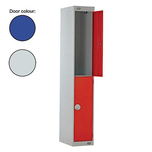 Link Two Door Locker Grey Body Blue Doors Deadlock 1800h x 300w x 300d mm Ref B12212GUCF00