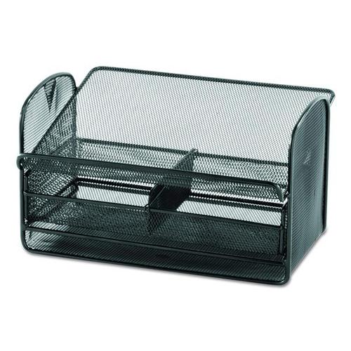 Safco Onyx Mesh Telephone Stand with Drawer Black 2160BL