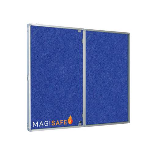 EcoSAFE FRB Flame Retardant Lockable (1 Door) Notice Board 1200x900 (Landscape) Blue LPGX1A04LFRBLU