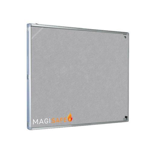 EcoSAFE FRB Flame Retardant Lockable (1 Door) Notice Board 1200x900 (Landscape) Grey LPGX1A04LFRGRY