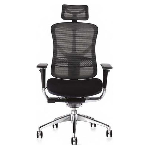 F94 - 101 Series Mesh Back Ergonomic Chair Headrest & Fabric Seat - Black (F94-526A-B41+HR-YK)