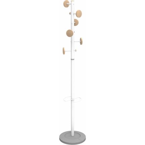 Alba Timby Hat and Coat Stand 1750mm Wood/White PMMUSICBC