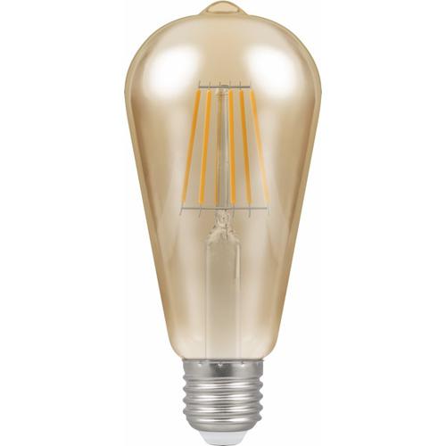 Squirrel Cage Filament Lamp Amber 7.5W E27 Screw Cap ST64 2200K 638 Lumens Dimmable 4252