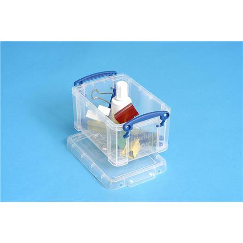 Really Useful Plastic 0.7 Litre Box with Lid 80x100x156mm Clear