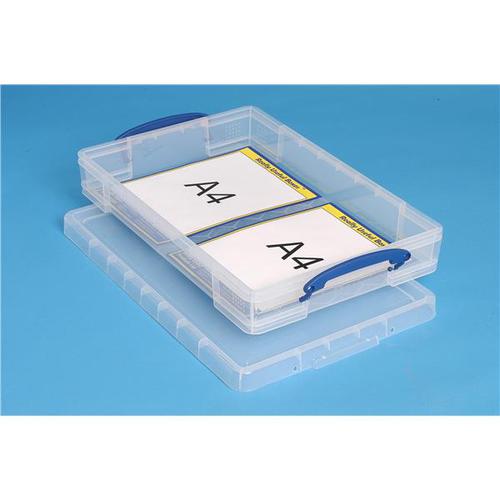 Really Useful Plastic 10 Litre Box with Lid 340x85x520mm Clear