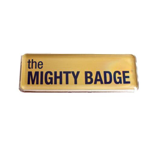 The Mighty Badge Starter Kit Rectangle (for Inkjet) Gold 25.4x76.2mm 902699-AA4 [Pack 10]