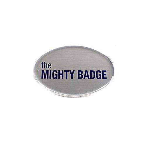 The Mighty Badge Starter Kit Large Oval (for Inkjet) Silver 65x43mm 902713-AA4 [Pack 10]