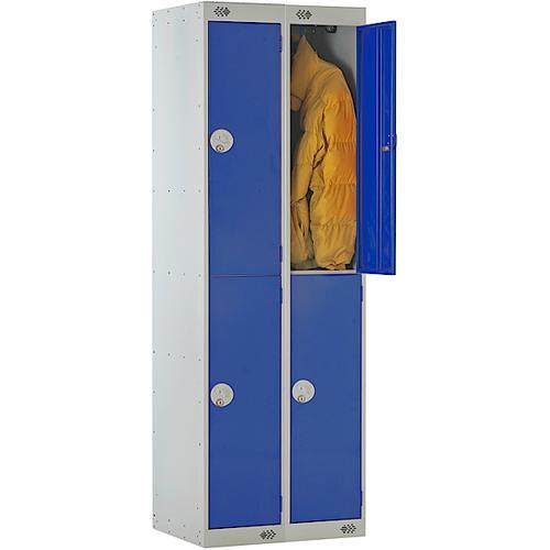 Link Two Door Locker Grey Body Blue Doors Deadlock Nest of 2 1800h x 450w x 450d mm Ref B15522GUCF00