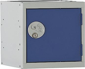 Link Cube Locker Grey Body Blue Doors Deadlock 380h x 380w x 380d mm Ref QU1515A01GUCF00