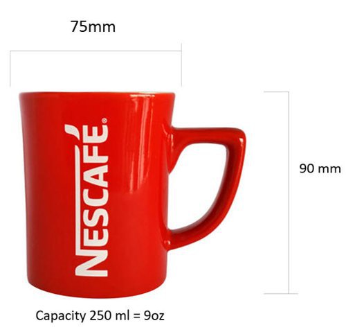 Nescafe 250ml Classic Red Mugs [Pack 4]