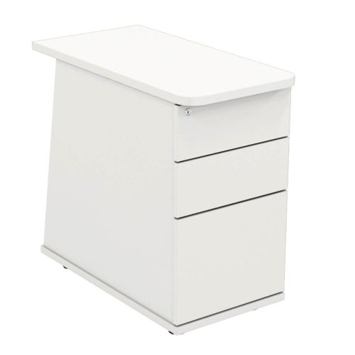L&P ASCEND 3 Drawer Desk High Ped White/White