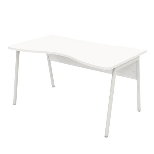 L&P ASCEND 1400 Double Wave Desk White/White