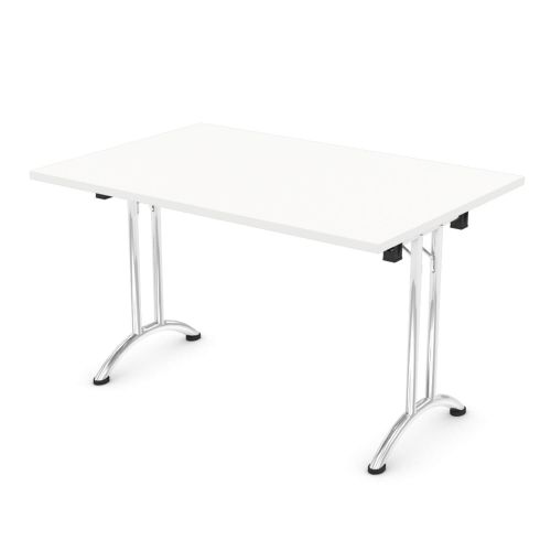 L&P FOLDING Rectangular Table 1200mm Chrome White