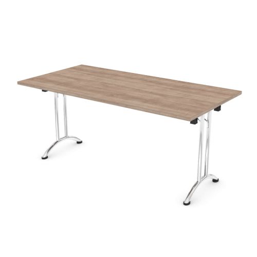 L&P FOLDING Rectangular Table 1600mm Chrome Birch