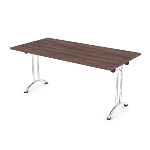 L&P FOLDING Rectangular Table 1600mm Chrome Walnut