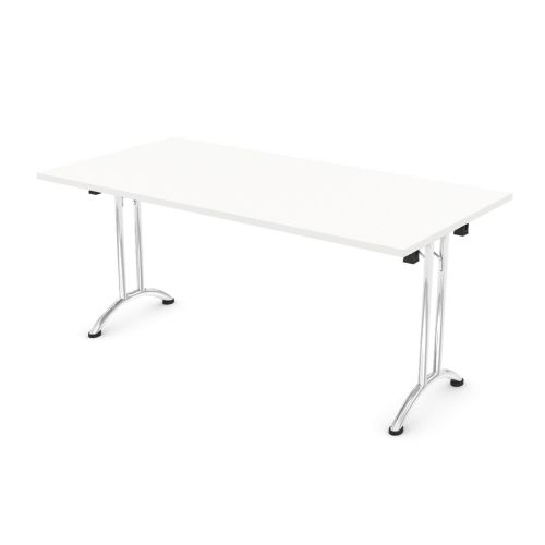 L&P FOLDING Rectangular Table 1600mm Chrome White
