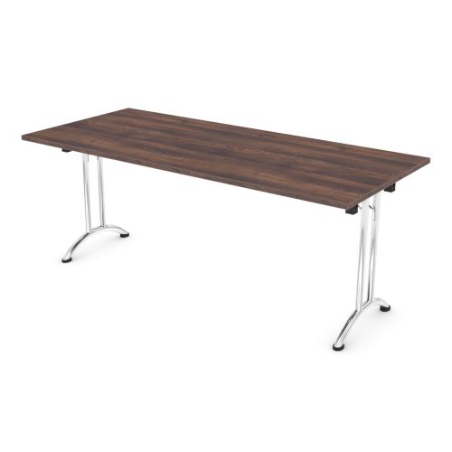 L&P FOLDING Rectangular Table 1800mm Chrome Walnut