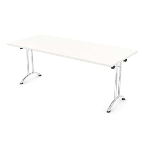 L&P FOLDING Rectangular Table 1800mm Chrome White