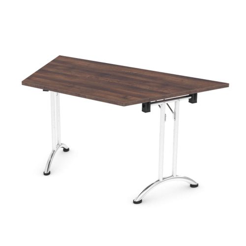 L&P FOLDING Trapezoidal Table 1412mm 22.5 Degree Chrome Walnut