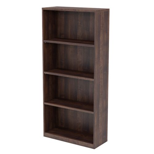 L&P INFINITY 1725H x 800W 3-Shelf Bookcase Walnut