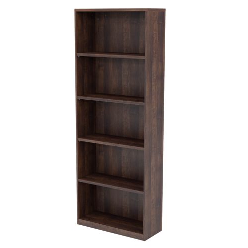 L&P INFINITY 2141H x 800W 4-Shelf Bookcase Walnut