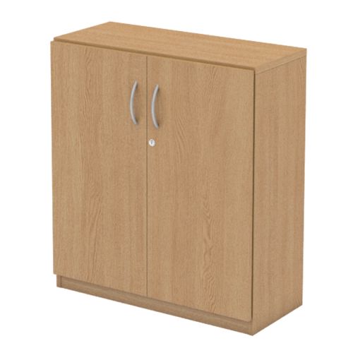 L&P INFINITY 893H x 800W 1-Shelf Cupboard with Full Wooden Doors Light Oak