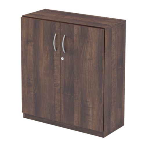 L&P INFINITY 893H x 800W 1-Shelf Cupboard with Full Wooden Doors Walnut