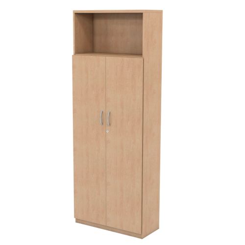L&P INFINITY 2141H x 800W 4-Shelf Cupboard with 3-Shelf Wooden Doors Beech